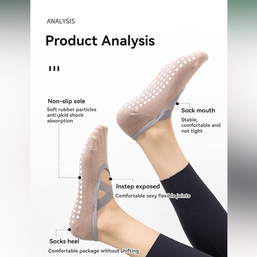 Non-Slip Yoga Socks - Pink, Purple, Black or Blue - Picture 5 of 8
